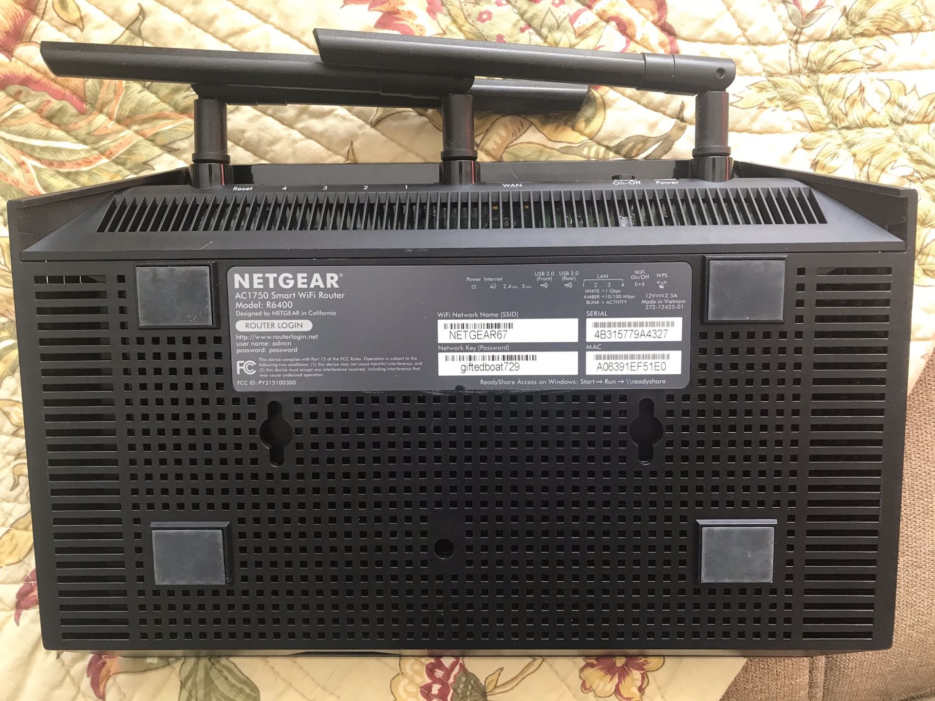 NETGEAR AC1750 Smart Dual Band WiFi Router (R6400v2)