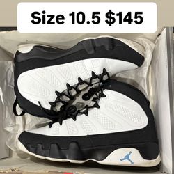 Jordan retro 9s size 10.5 UNC
