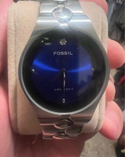 Fossil Arkitekt Watch Silver Blue Dial