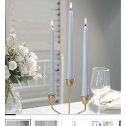 Dusty Blue Taper Candles 10”