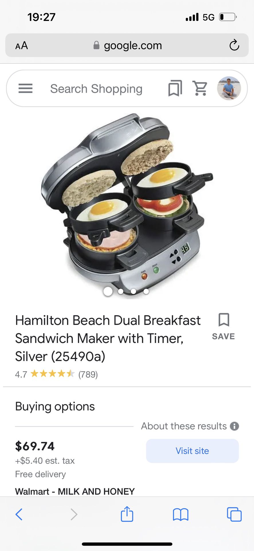 Hamilton Beach Dual Breakfast Sandwich Maker 25490 Silver - Office Depot