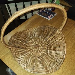 Woven Wood Blanket Basket