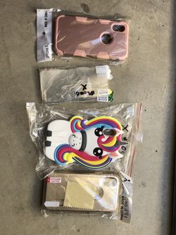 iPhone X cases NEW with camera screen protector