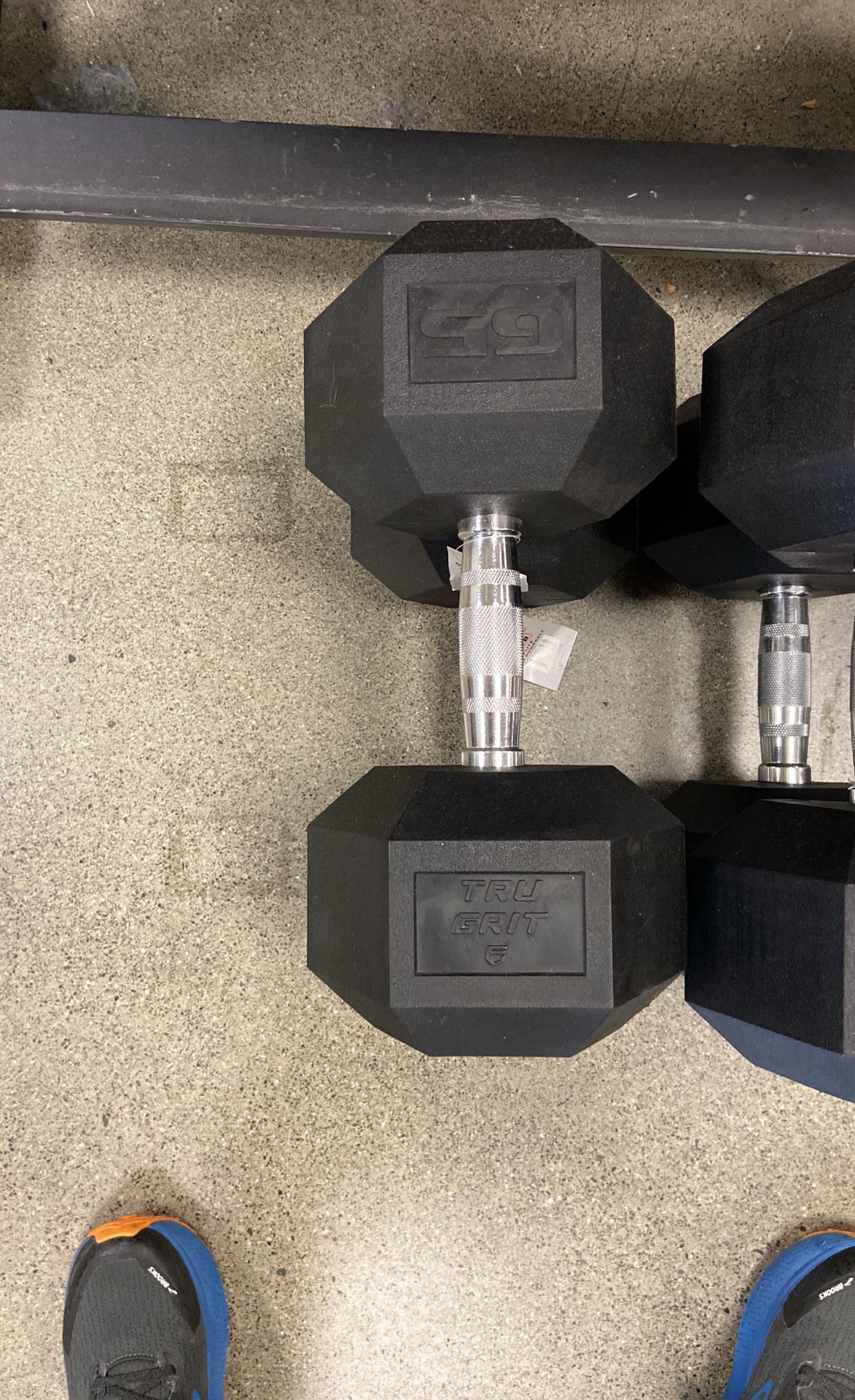 65lb Pair Rubber Hexagon Dumbbell Pair