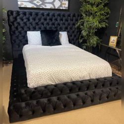 Black step up Queen bed frame