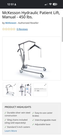 ADA/McKesson Manual Hydraulic Patient Lift Overveiw