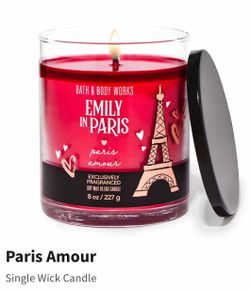 Exclusive Limited Edition! BATH & BODY WORKS✨Netflix🗼💕👠🎀 EMILY in PARIS “Amour”🎀👠💕single wick candle