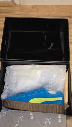 Fenty x Puma Creeper Phatty JR Size 5.5Y (Fits Women 7) Blue Lime Platform Sneakers