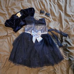 2T Blue Holiday Hanukkah Christmas New Year's Dress