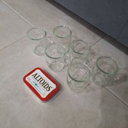 Glass Jars/Vases (3" Tall, 2.25" Wide, With Rim)