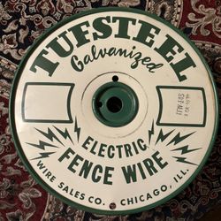 Vintage 1960’s TUFSTEEL Double Sided Electric Fence Wire Co. Spool ~ Chicago, IL