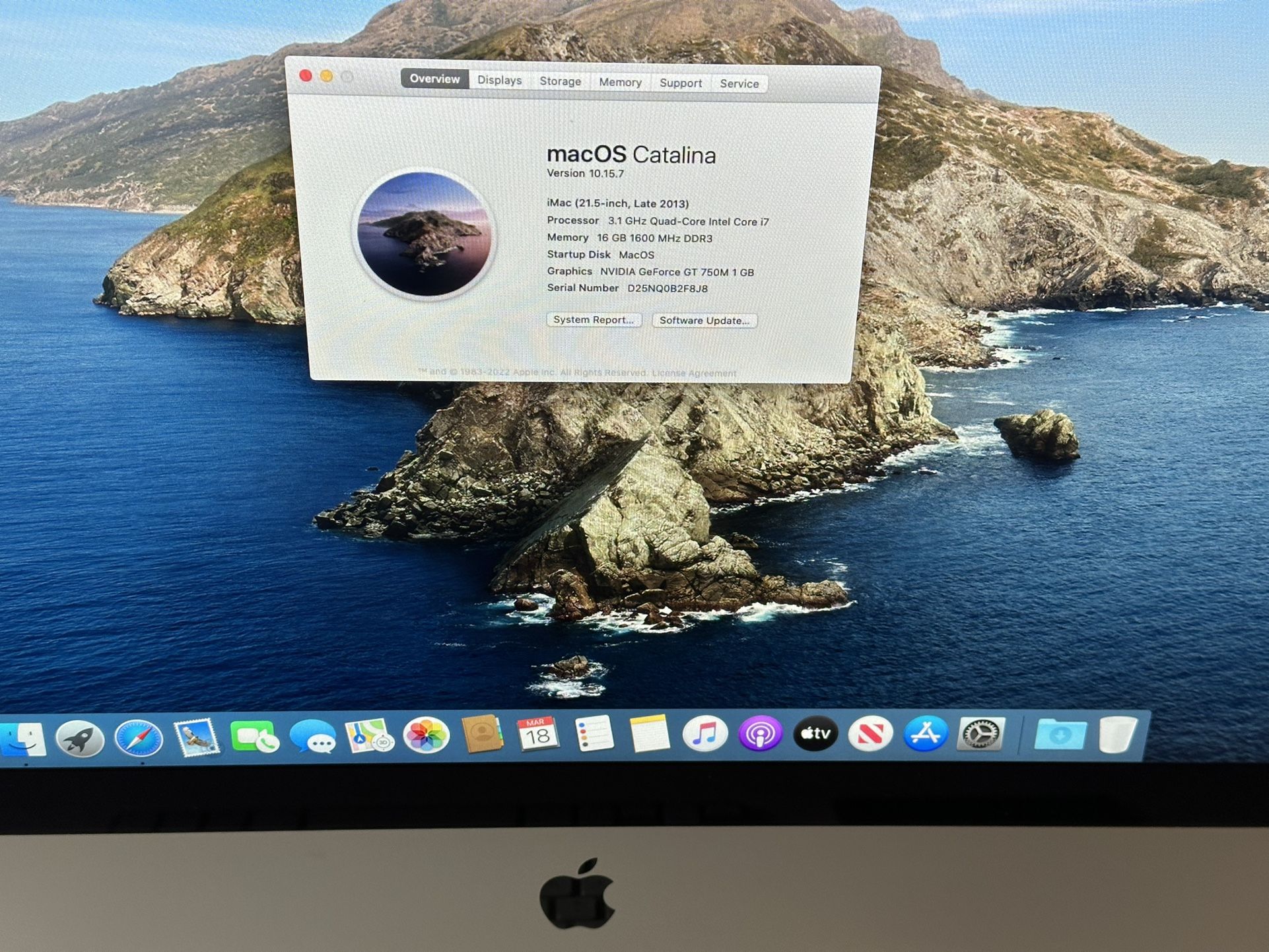 Apple iMac 21.5” Core i7 1TB SSD