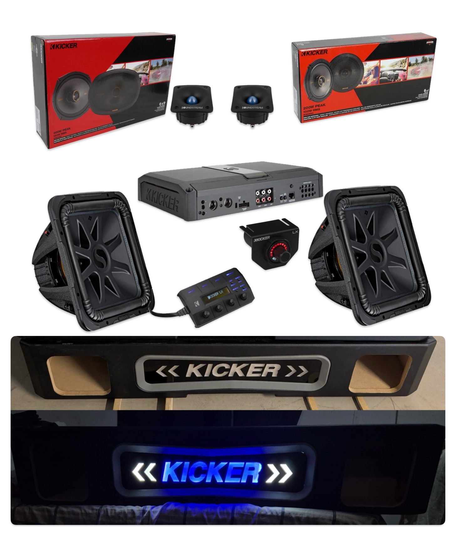 SIERRA OR SILVERADO 2019-2025 FULL BASS AND VOICE PACKAGE KICKER AUDIO INSTALLED