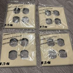 Eaton Mid Size 2-Gang UNBREAKABLE Receptacle Wallplate Outlet Cover 