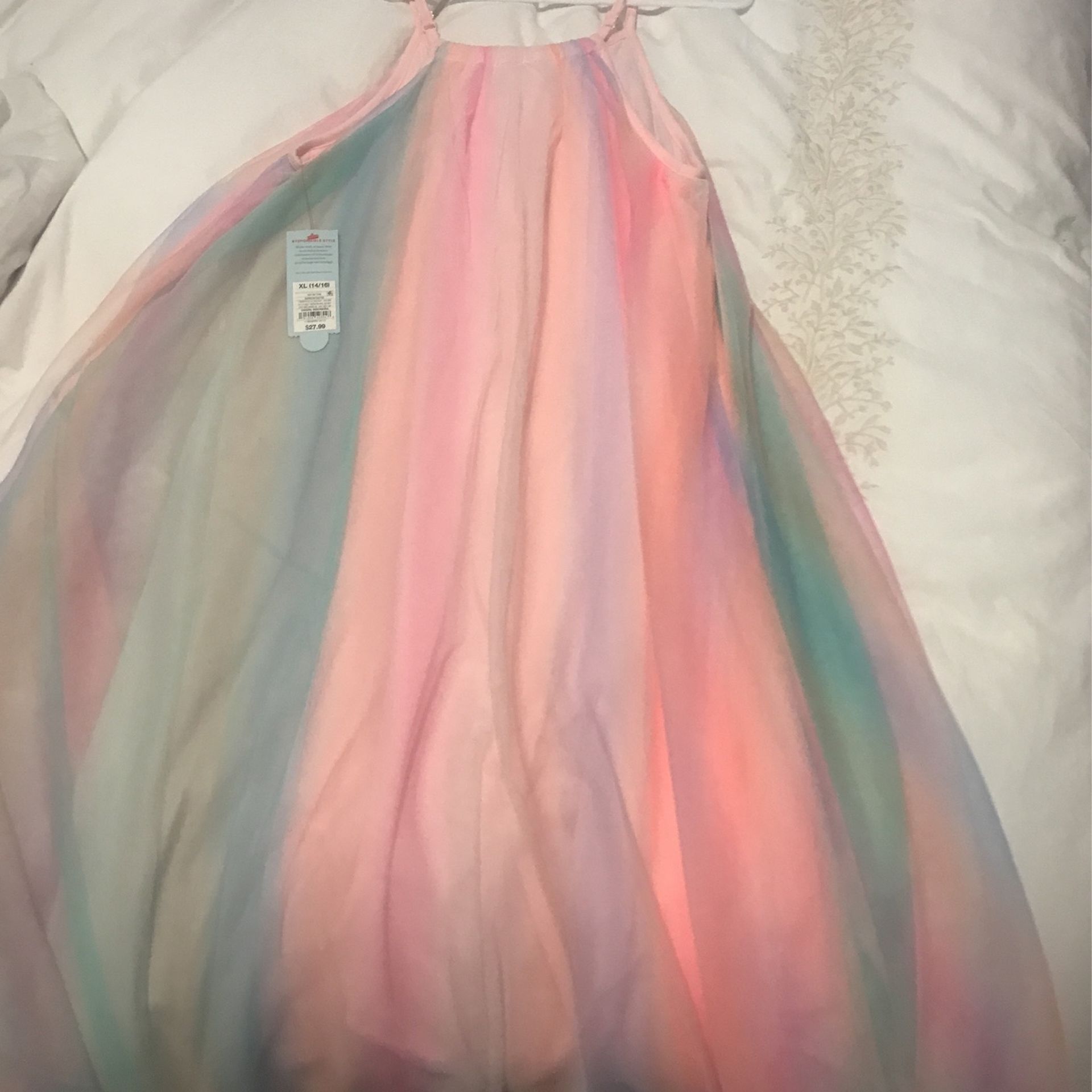 Rainbow gorgeous dress for birthday parties to sleep in I would love this but it doesn’t fit