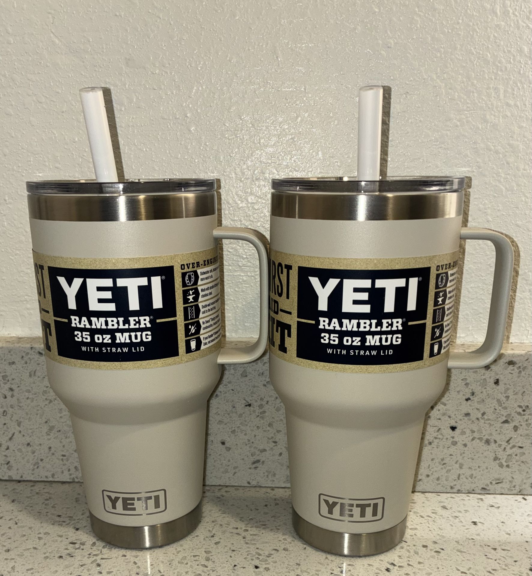 YETI 35oz Tumblers (cream) Brand New