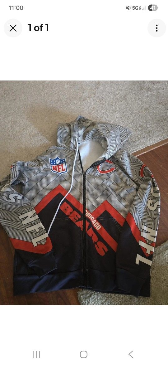 CHICAGO BEARS ZIP UP JACKET MEDIUM
