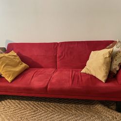 Red futon couch!!