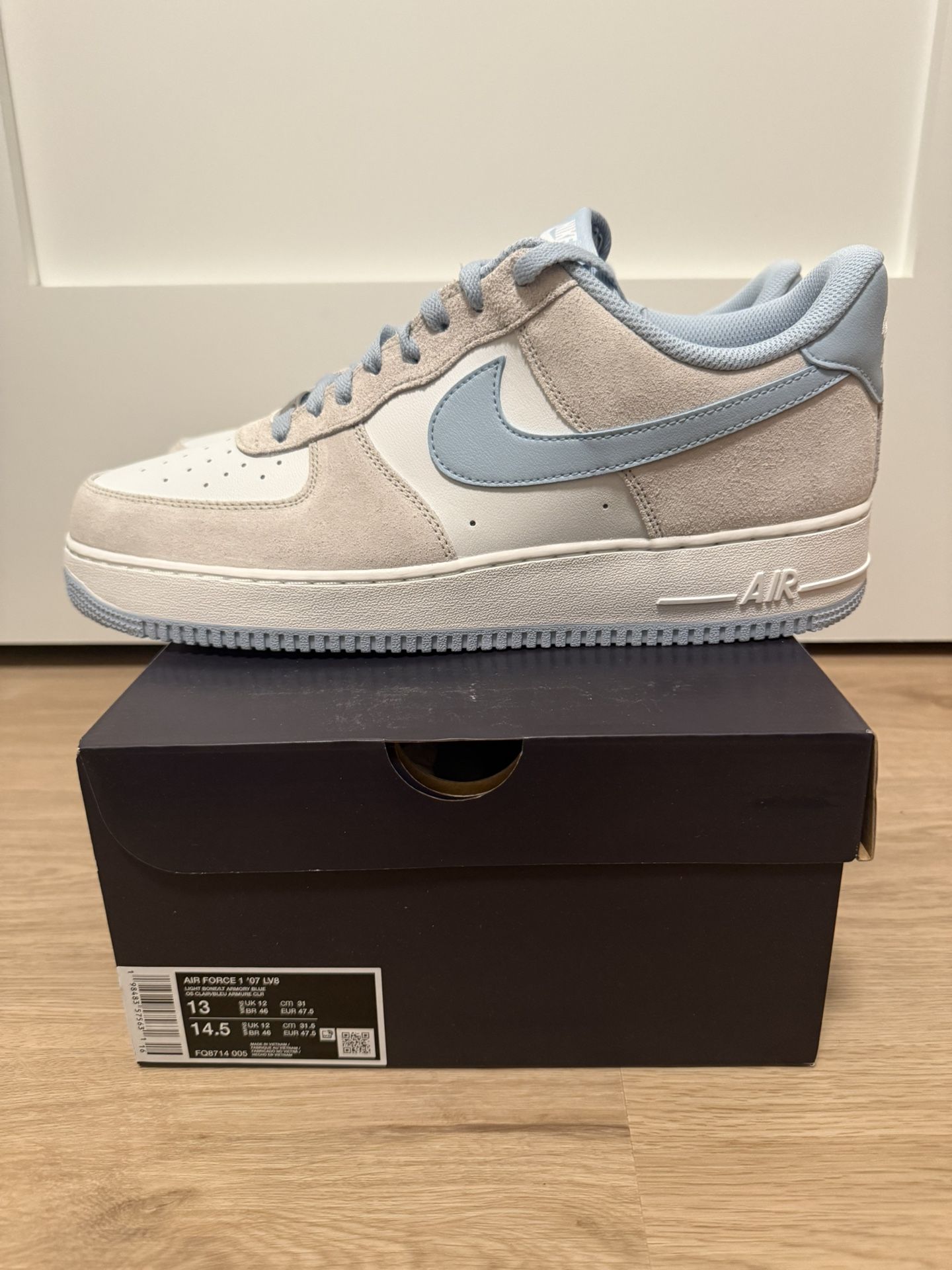 Nike Air Force 1 Low “Light Bone Light Armory Blue” Men’s Size 13 FQ8714-005