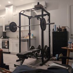 Power Cage With Lat Pulldown/row System