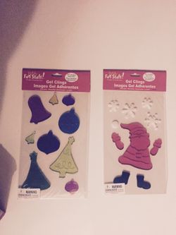 New Xmas window Clings Santa Snowflakes