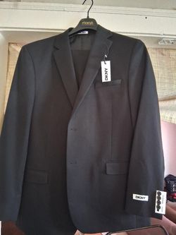 DNYK - Duran ) 2 piece Men's Suit - size 46 Long 39 W - BLACK