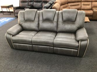 Grey Reclining Sofa