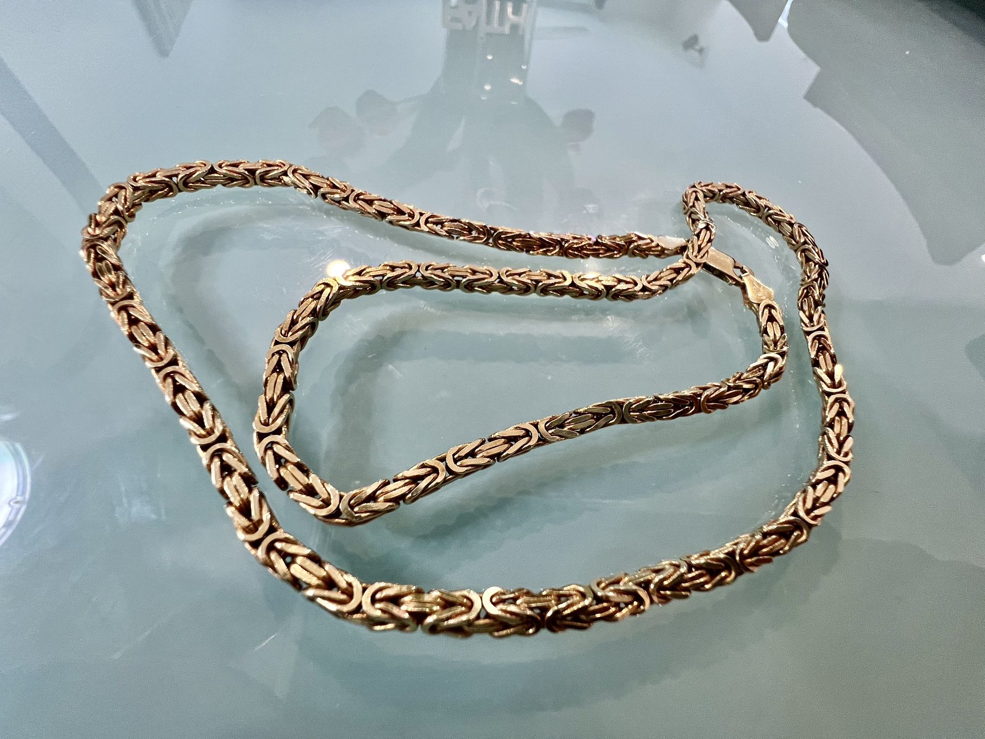 45.1g Solid 14k Yellow Gold 22” Byzantine Chain/Necklace