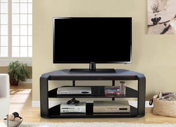 Fold N Snap Innovex Otis 65" Wide TV Entertainment Stand Wood top with 2 Storage Shelves - New in Box