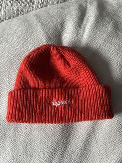Supreme Script Logo Beanie Orange Skully