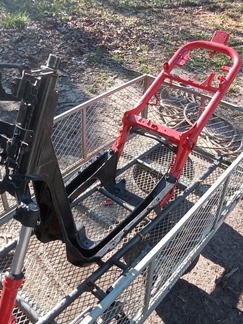 Custom Black & Red Extended Honda Ruckus 4pc Frame For GY6 Conversion Bike