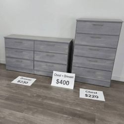 New DRESSER GRAY WOODEN DRESSER GRAY ASSEMBLED CHEST NE BEDROOM FURNITURE 