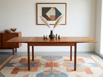 Mid Century Danish Teak Draw Leaf Dining Table