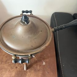 Antique brass chafing dish