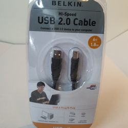 BELKIN Hi-Speed USB 2.0 Cable 6 ft USB A Plug to B Plug NEW & FACTORY SEALED. Condition is "New".
BELKIN Hi-Speed USB 2.0 Cable 10 FOOT USB A Plug to 