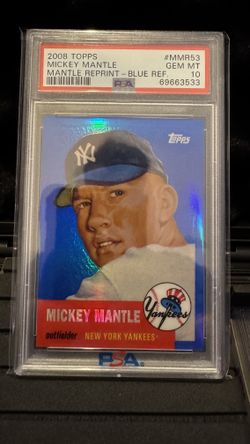 2008 Topps Mickey Mantle Blue Refractor 1953 Reprint