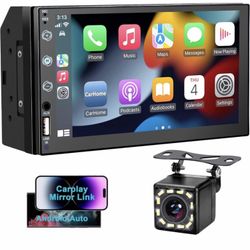 Double din Touch Screen 7” Apple Car Play Android Auto Mirror Link Bluetooth
