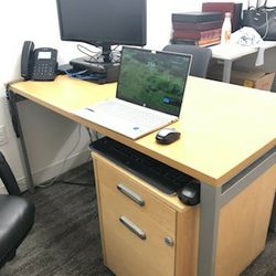 Office Desk with File Lock Cabinet ( Ready-For-Pick Up)