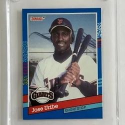 2- 1991 Donruss #375 Jose Uribe Double Error 