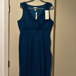 Jcrew Special Occasion Blue Chiffon Dress (size 16)