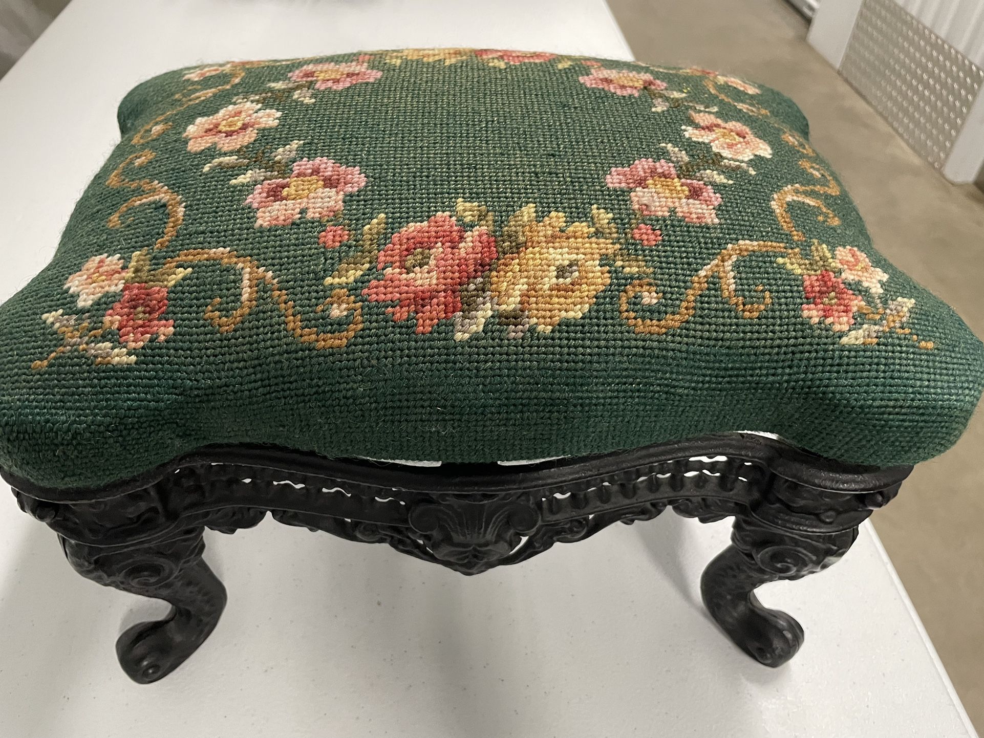 Vintage NeedlePoint Footstool