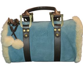 UGG blue suede bag two handle tote with suede lining