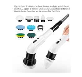 Brand new Electric Spin Scrubber, Cordless Shower Scrubber with 9 Scrub Brushes