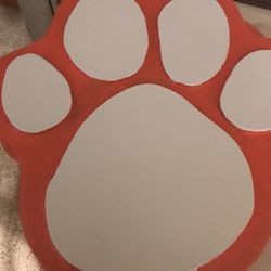 Set Of 4 Clemson Tigers Concrete Paw Print Stepping Stones In