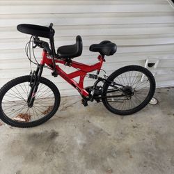 Dynacraft Gauntlet 24" Red Black Mountain Bike Full Suspension V-Brake