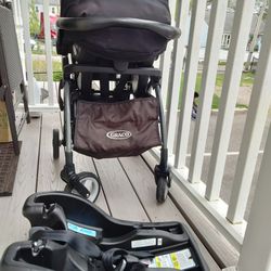 Baby car seat with stroller and base