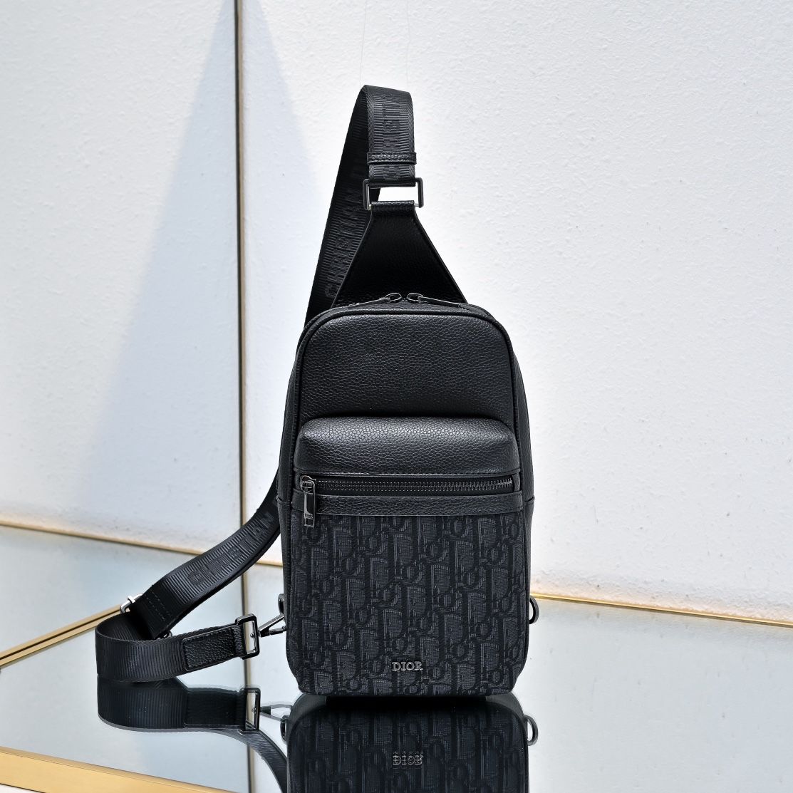 Black Christian Dior monogram sling bag #DiorBag