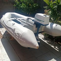 Full set 10 ft. nflatable boat dingi  boat with 3.5  hp. Gamefisher.