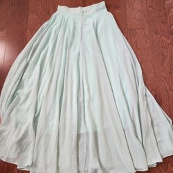 Pastel Mint Green Maxi Skirt XS Chicwish