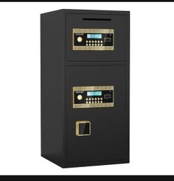 Large Double-door Coin-operated Safe, Digital Security Safe with Fireproof and Waterproof Bag,6.5 Cubic Feet Safe Box with Hidden Code Function for Ho